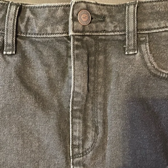 Hollister Denim Mini Skirt Ultra High Rise Distressed Black Size 7 Waist 28” - Picture 9 of 15